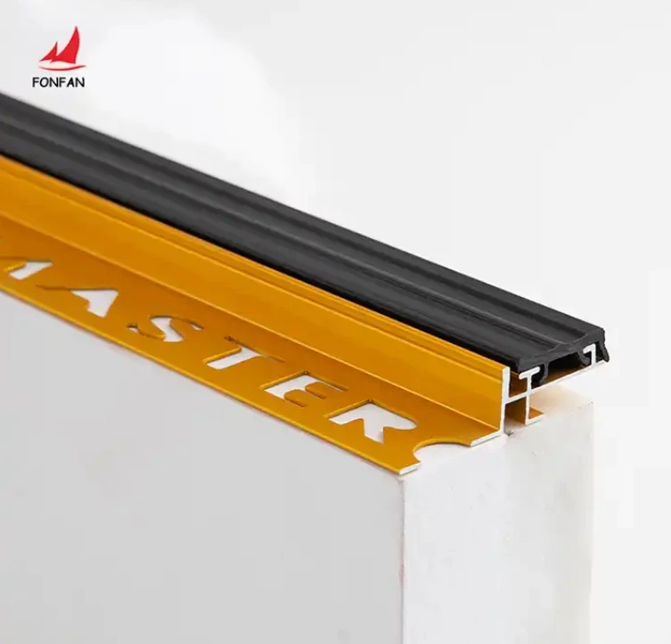 Non-Slip Protection Strips Glod Sliver Rubber Anti Slip Stair Nosing Edge Trim Seal Protective Strip