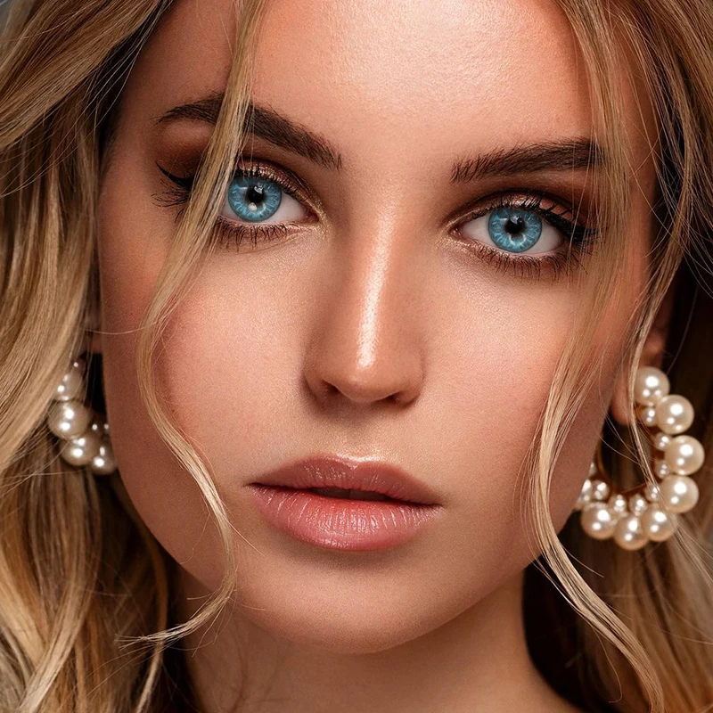 New Custom Cosmetic Day Contact Lens Fresh Lady Cosmetic Soft Eye Contacts Blue Eyes Color Contact Lenses