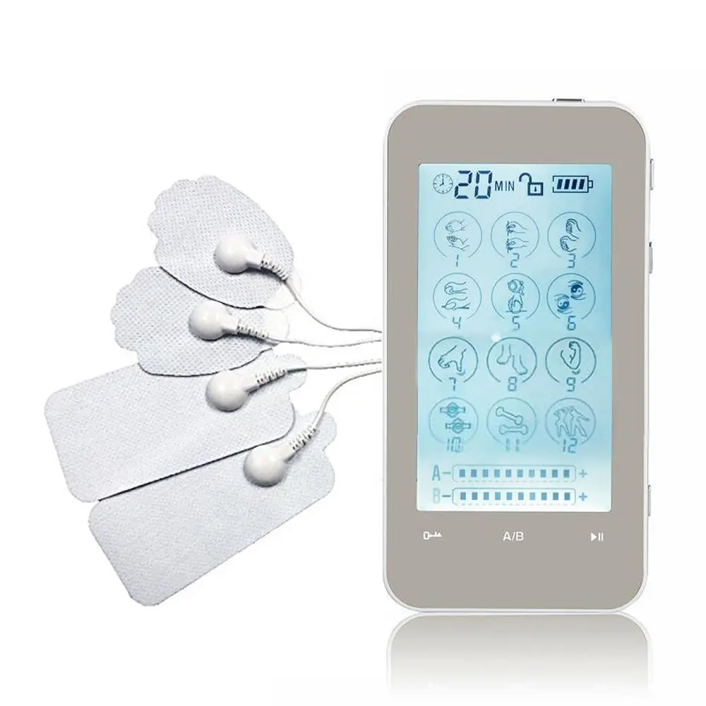 
Dual Channel Touch Screen Tens Massager Electrotherapy Machine Pulse Massager 