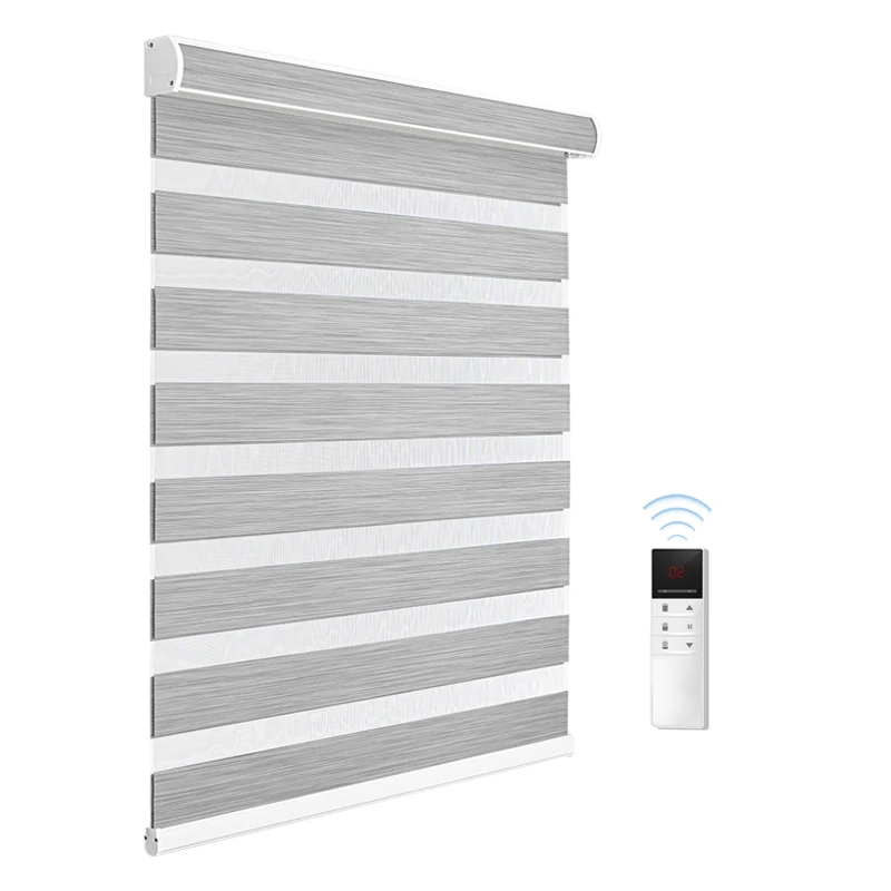 Electric Vertical Breathable Smart Home Window Blinds Zebra Curtain Low Price Cordless Indoor Day And Night Zebra Roller Blind