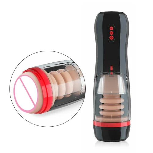 10 speeds vibration 5 modes telescoping men Handheld Masturbation Cup with Voice