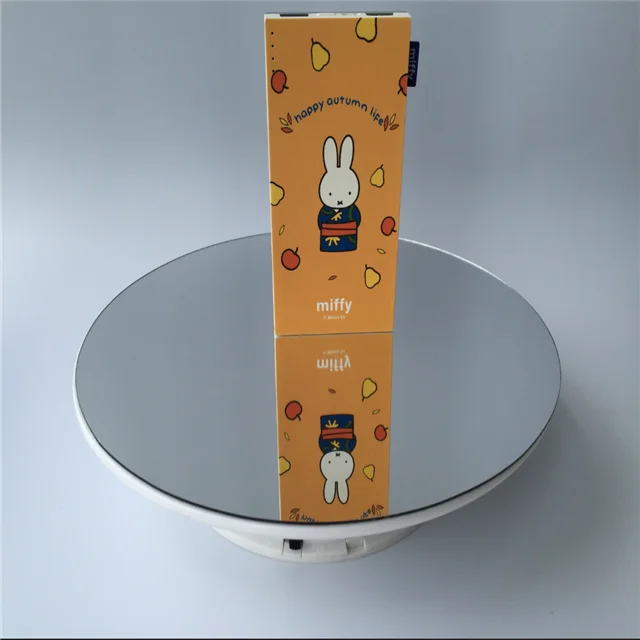 25cm turntable with mirror Automatic Rotating Jewelry Display Stand Motorized Rotary Turntable Mirror display Stand Base