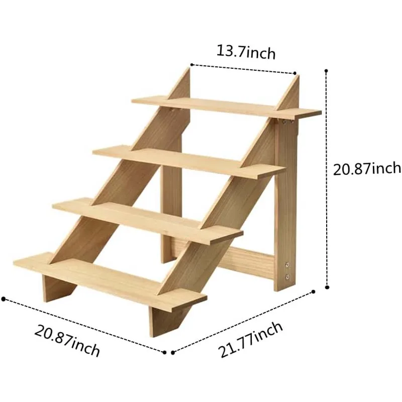 4-Tier Wood Display Riser Cupcake Stand dessert table display set Wood Display Stand for Food Cakies Plant Tabletop Riser