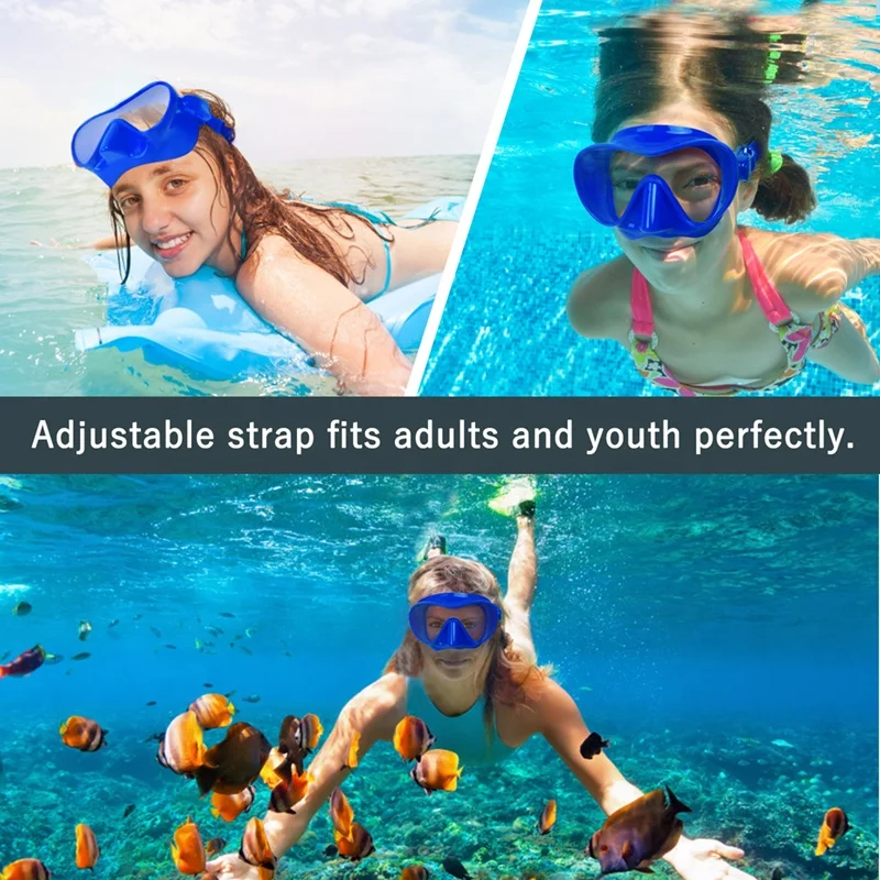 Adult Scuba Diving Mask Snorkel Diving Equipment Goggles Anti Fog Frameless Diving Mask Underwater Prescription Snorkeling Mask