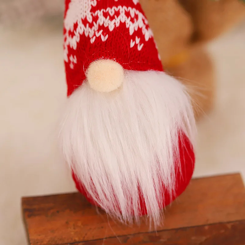 wholesale multi-color gray knitted hat plush Christmas Gnome No Face Elf  Doll Ornaments Xmas Hanging Decoration Supplies