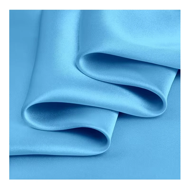 75D*150D Shiny 100% Polyester Twill Satin Fabric Wholesale Satin Fabric For fashionable dress lining home textile decoration