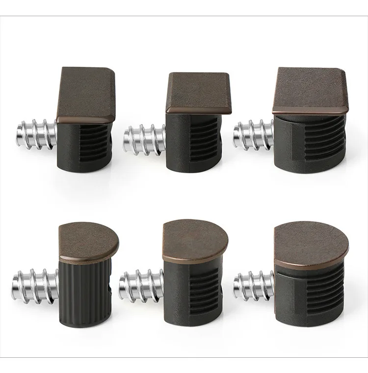 Cheap Furniture Hardware 2 in 1 Shelf Support Connector Minimalist Gun Black Color Cabinet Wardrobe Invisible Alloy Connector