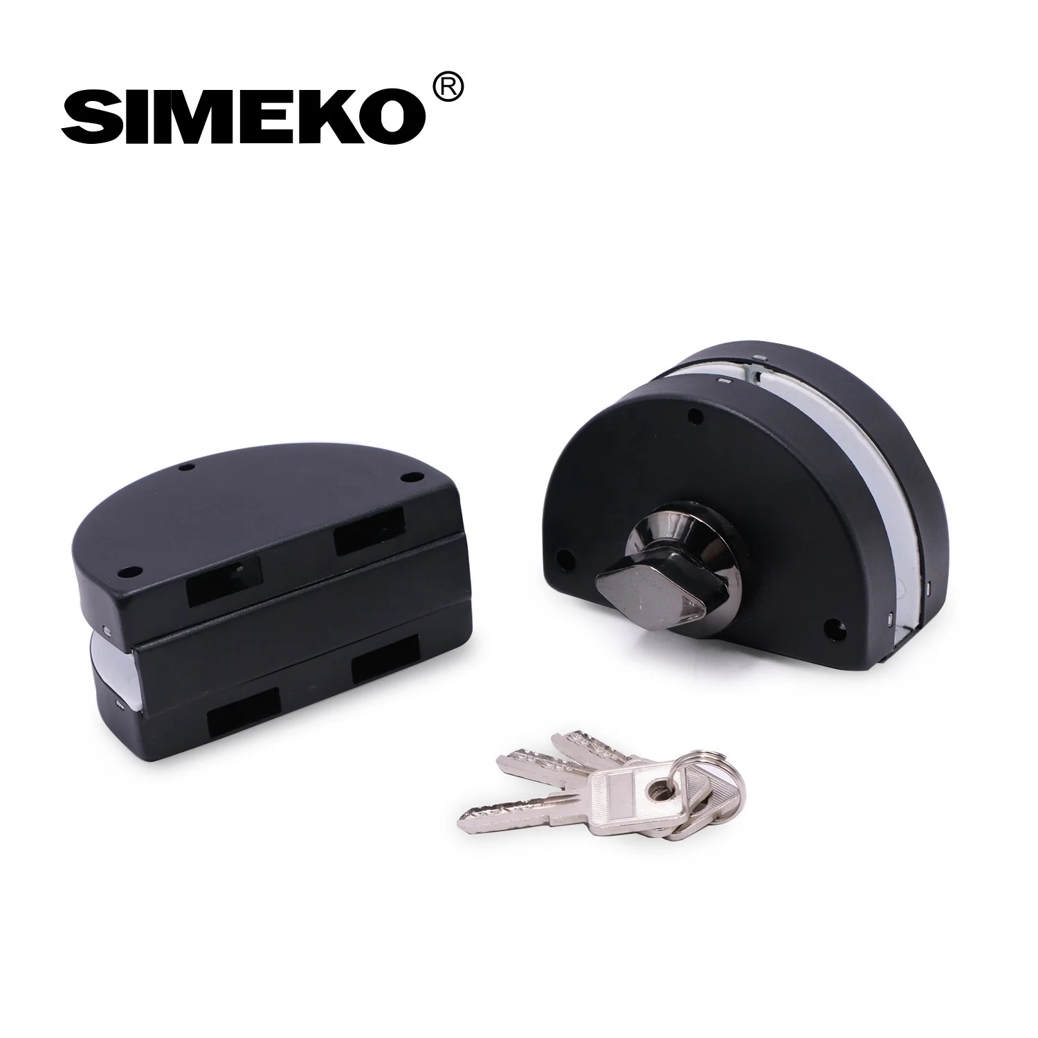 hot sale door control hardware Black semicircle glass door lock security center main door clamp lock