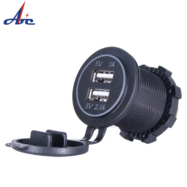 
Dual 2 USB Charger Socket Adapter Power Outlet 12V 24V Car Motorcycle 