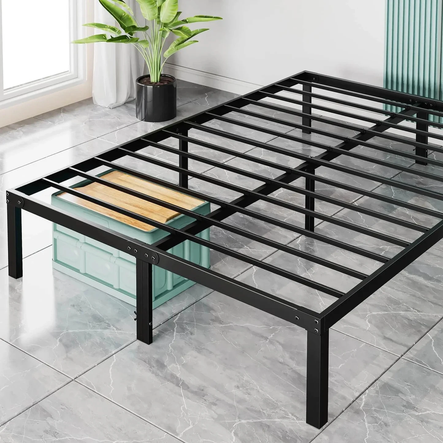 AAG Modern Space Saving Home Hotel Apartment Smart Furniture Bedroom Floor Iron Metal Queen King Twin Platform Bed Frame Base