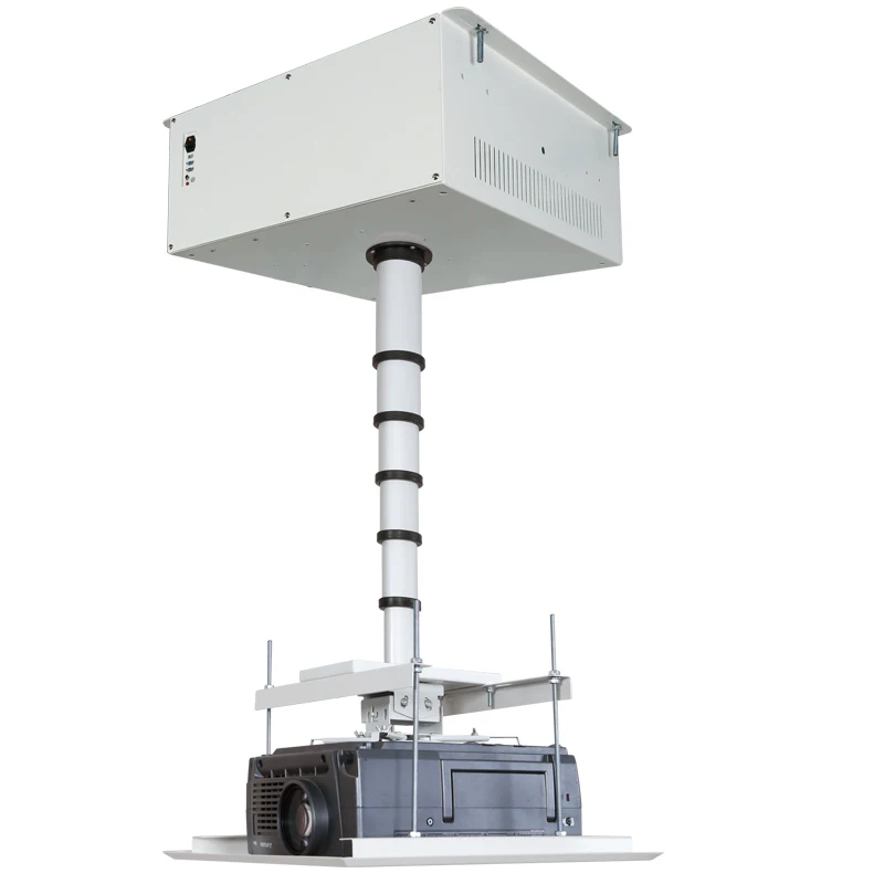 Factory Overhead Heavy Load Motorized Projector Ceiling Mount Retractable Single Pole Motorized Projector Lift Mechanism