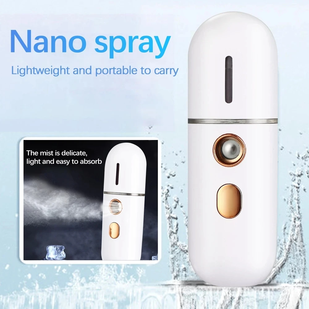 Portable Mini Usb Rechargeable Facial 12ml Humidifier Skin Moisturizing Facial Spray Wireless Humidifier For Travel Home