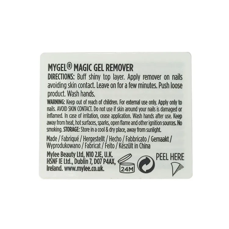 Stack printing vinyl adhesive multi layer label custom printing 5 layer white peel-off folding label stickers for cosmetics