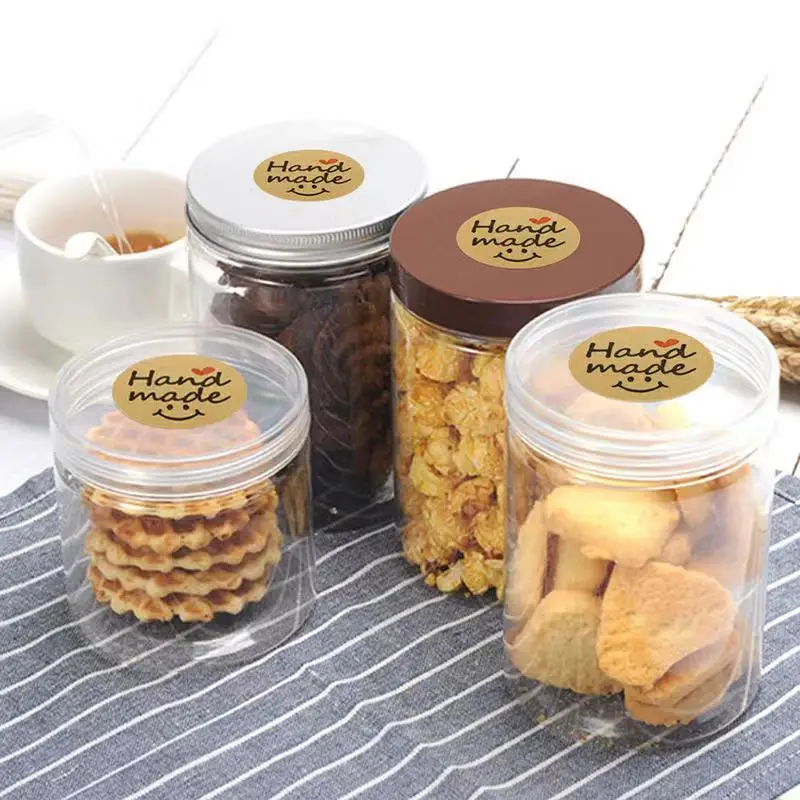 1 Inch Round Natural Kraft Paper Handmade with Love Stickers Total 500 Adhesive Labels Per Roll