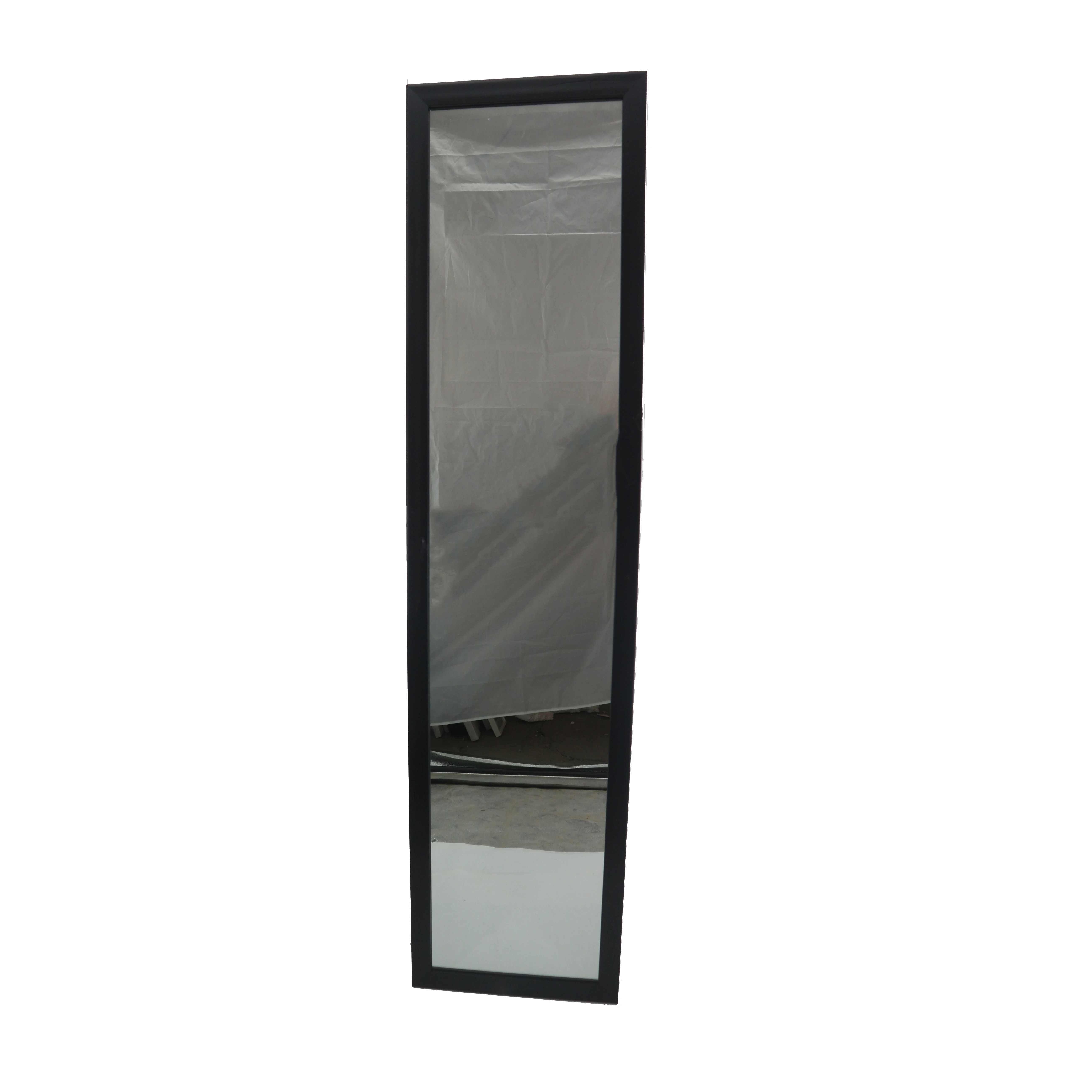 China factory 40x150cm large size PVC plastic frame mirror/ dressing mirror/ floor standing mirror with white black frame