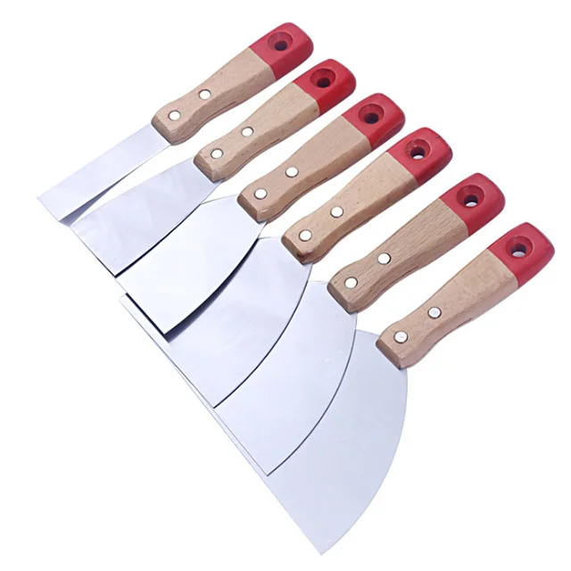 high quality new multifunction putty knife Scrapers Knife Metal premium stainless steel wooden handle