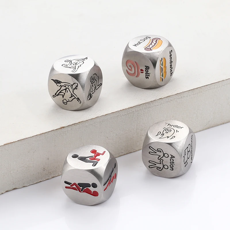 Stainless Steel Customized Logo Pattern Letter Decision Metal Dice Set