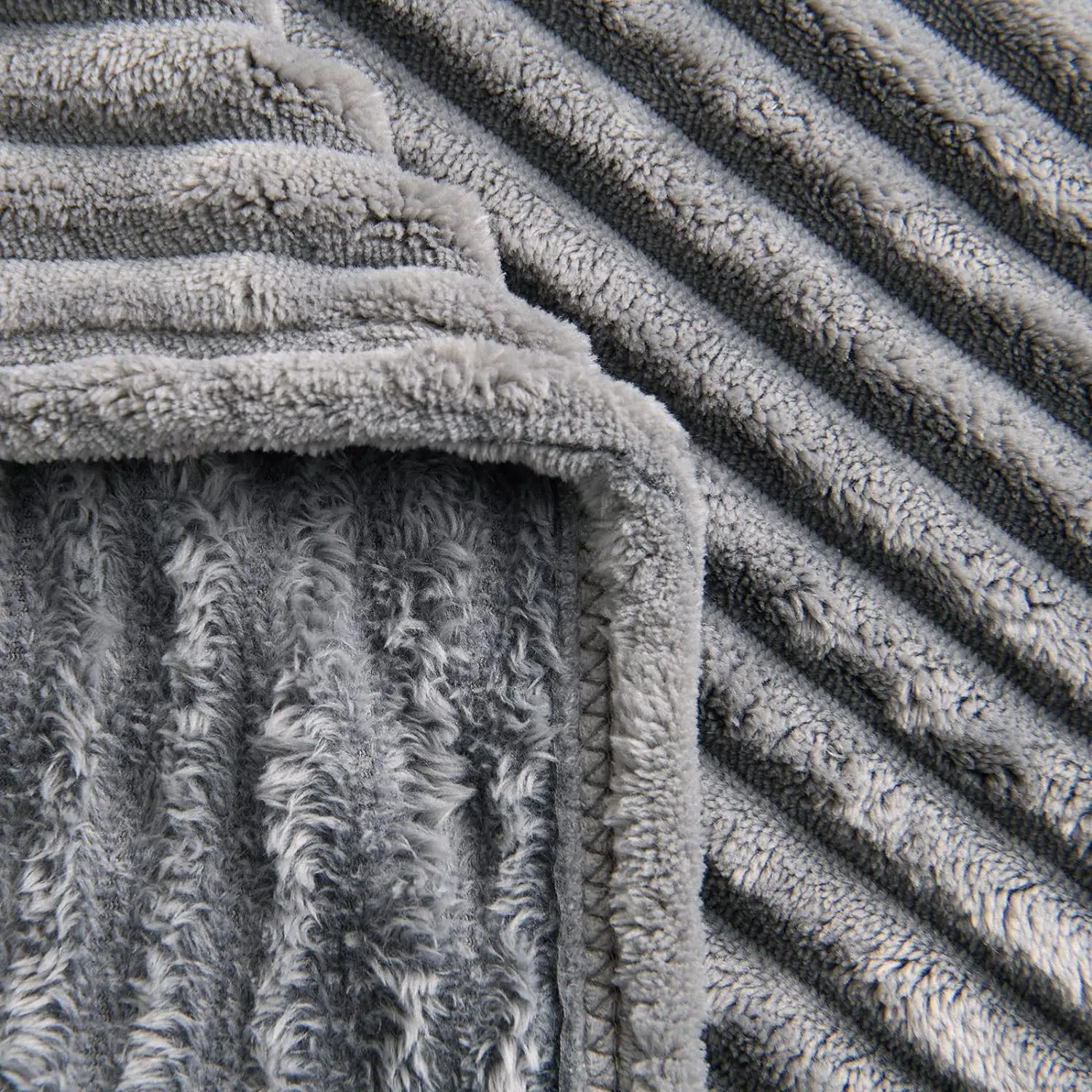 Modern Flannel Throw Blanket Lightweight Super Soft and Cozy Solid Stripe Plush for Bed Couch Sofa Waterproof