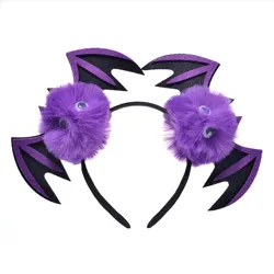 Halloween Felt cloth Headband with fur Dark Demon Bat Wings Halloween Decoration Halloween hair accessory
