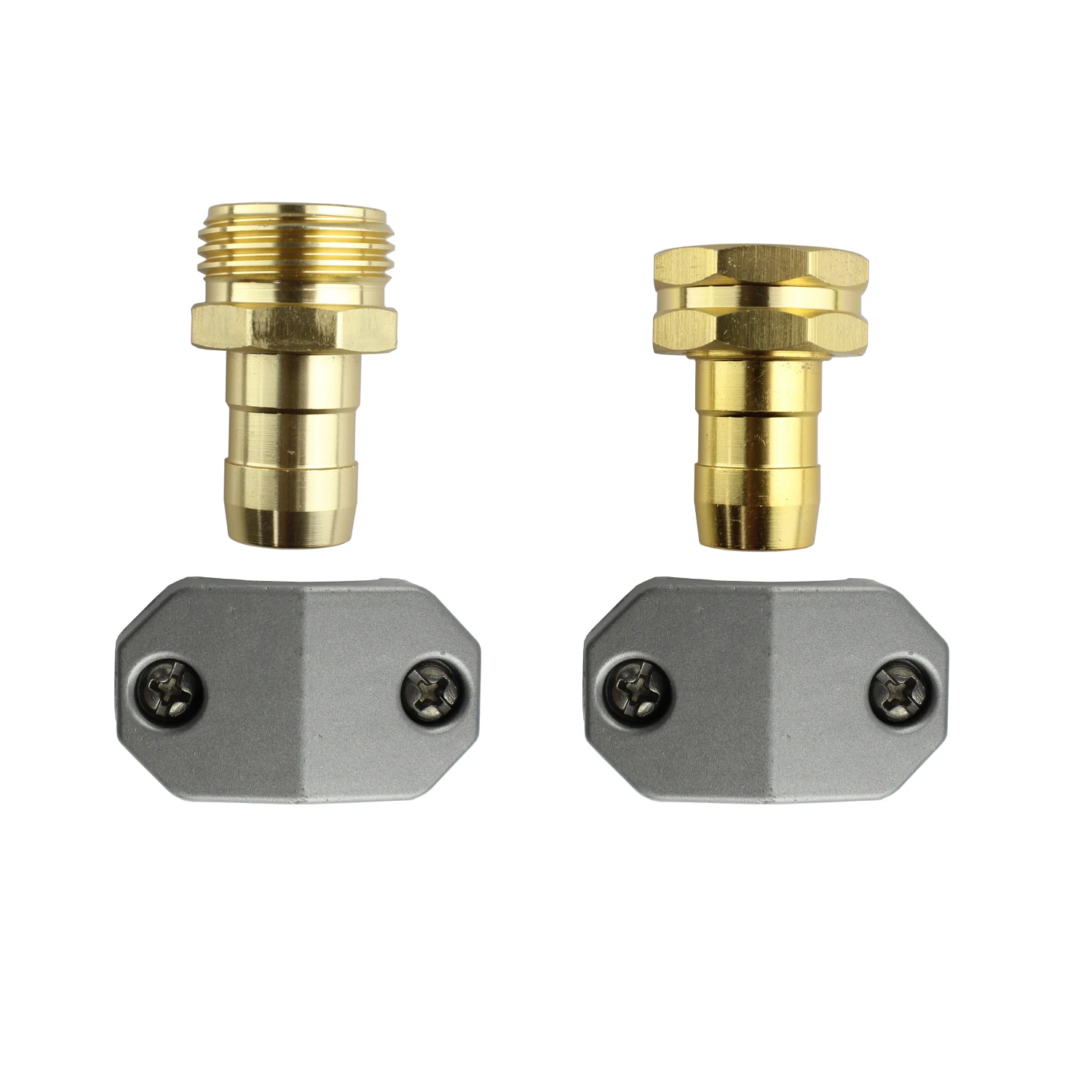 Garden Hose Repair Kit 3/4 Male and Female Solid Aluminum Alloy Mender Tap Connectors