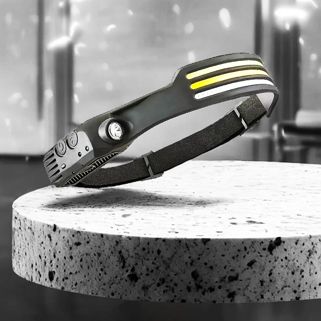 KY Outdoor Camping Strip Type-C rechargeable COB Flood Head Lights Lithium head lamp