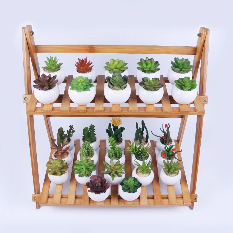 Factory direct sale small Mini Ceramic succulent Artificial Potted Plant For Home Decoration ES1196