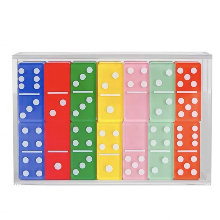 custom sublimation blank dominoes table tiles game lucite acrylic mahjong set rummy rack