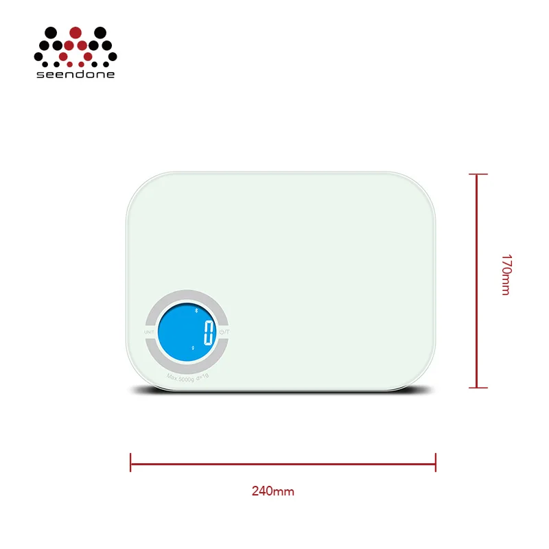 5000g max d1g Wireless Digital Home Food Glass Top Calorie Counter Led Kitchen Scale