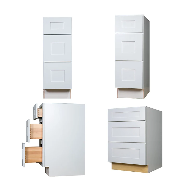 Modern U shaped RTA standard units storage cabinet white grey shaker modular kitchen cabinet