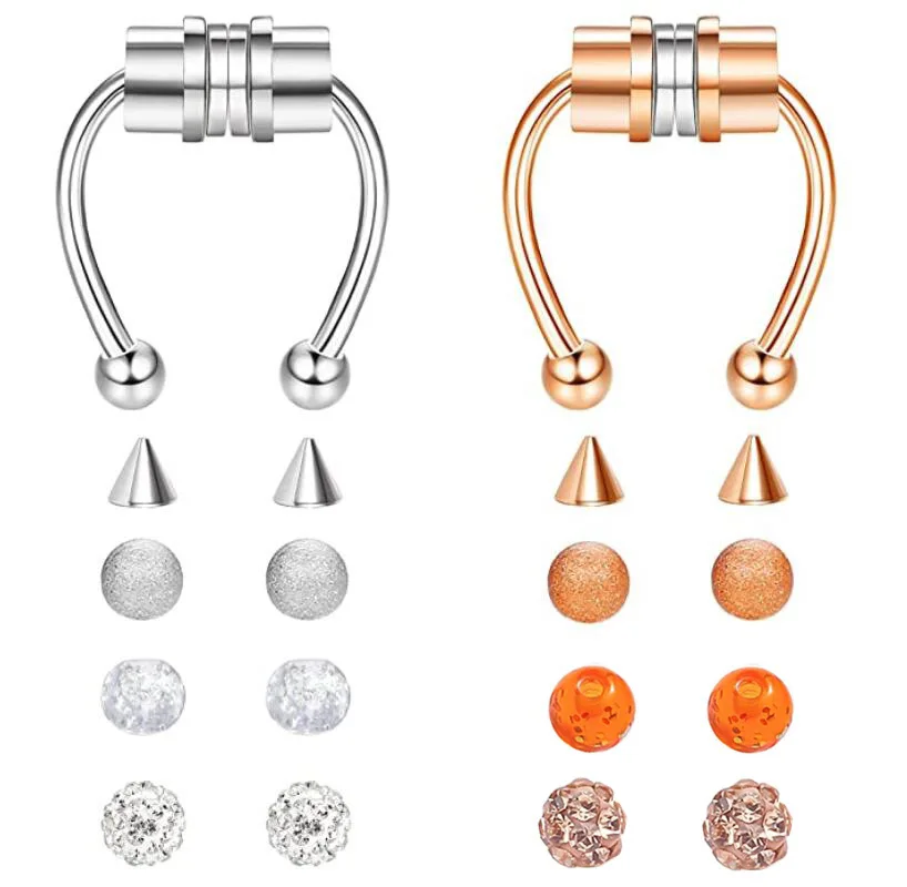 Fj Piercing Jewelry Stainless Steel Magnet Nose Ring Magnetic Nasal Splint
