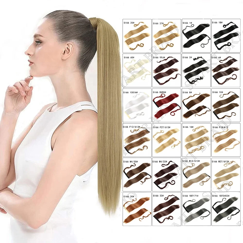 Long Curly Ponytail Natural hair extension Wrap On Clip Hair Ponytail Extensions for Women Blonde Black Horse Tail Synthetic