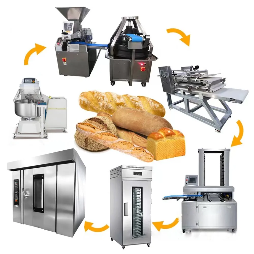 commercial complete bakery equipment machinery bread making set bread making production line for different breads