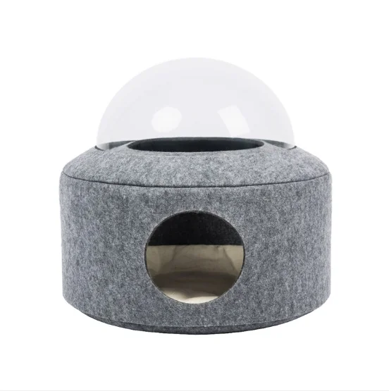 Wholesale Manufacturer Space Capsule Transparent  felt cat bed