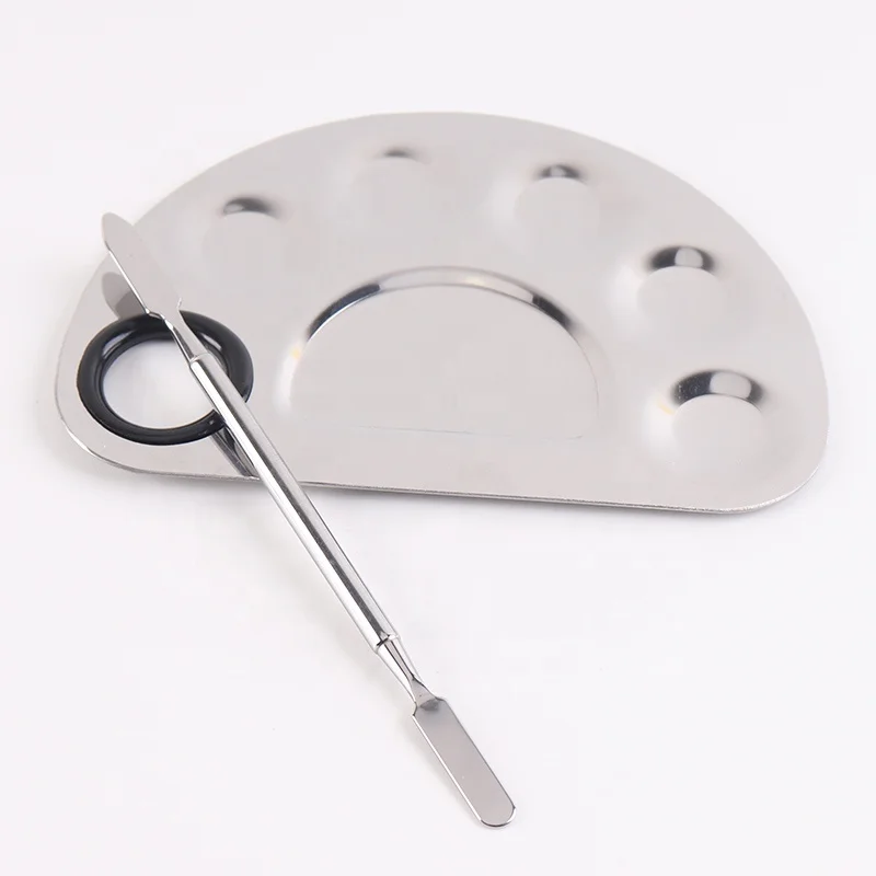 Low quantity acceptable nail art eye shadow use stainless steel cosmetic mix makeup palette spatula