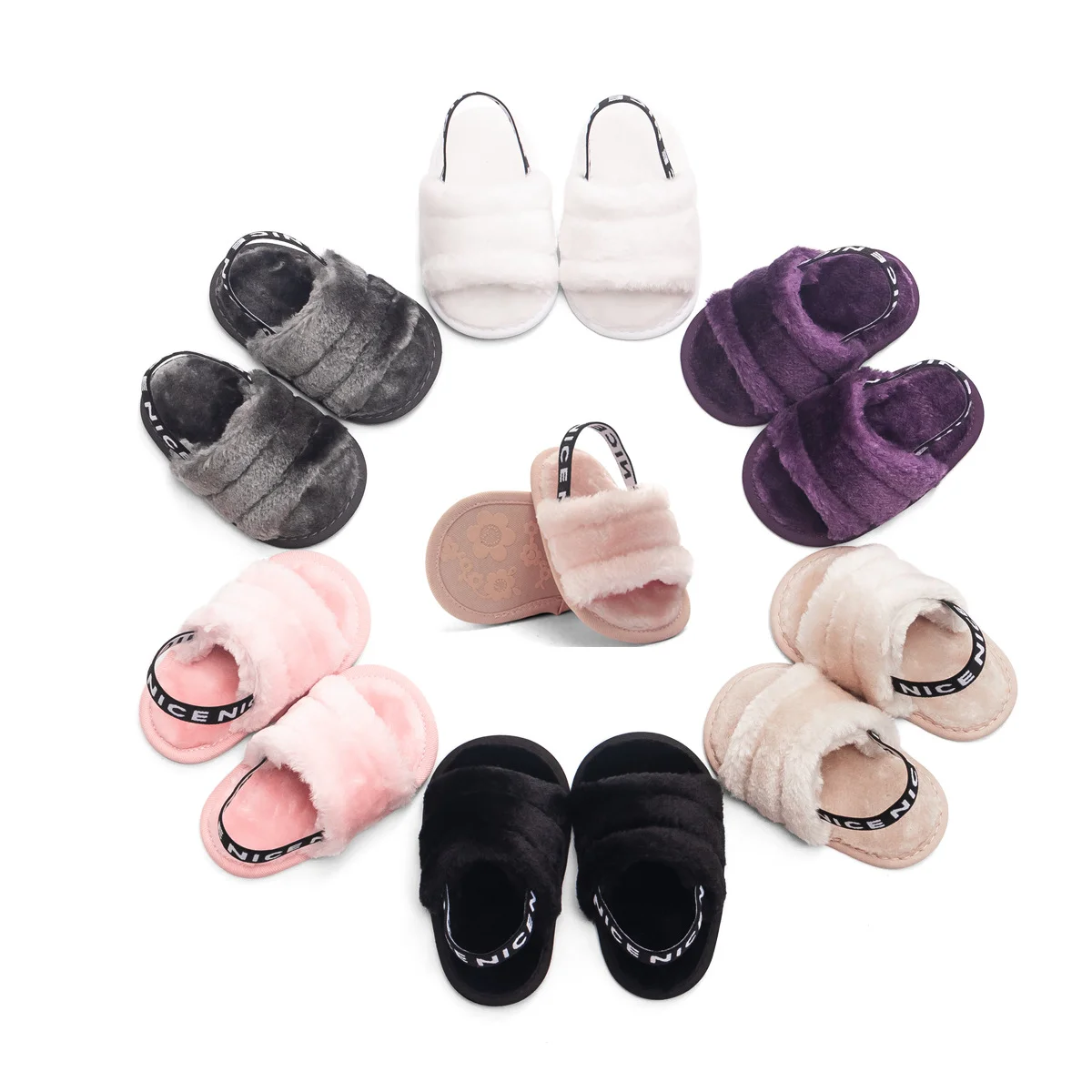 Winter Kids Slippers Solid Candy Color Plush Indoor Slippers for Boys Baby Toddler Girls Soft Warm Non Slip Floor Children Shoes