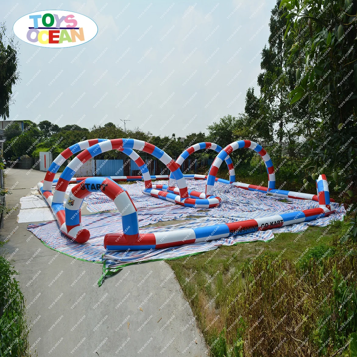 Inflatable Racking Track  Inflatable Race Track Go Kart Racing