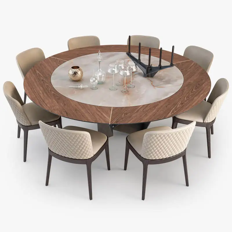 Factory Price Hot Selling Product Furniture Custom Luxury seater Round Marble Dining Table Set Luxury Furniture Table