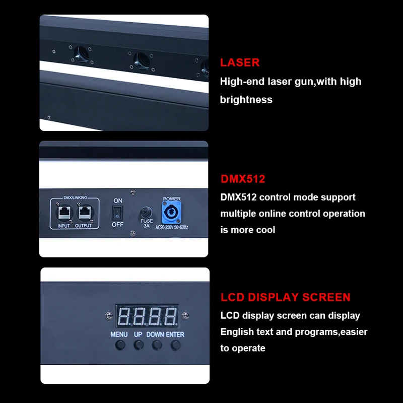 8 Eyes Dj Disco Move Head Laser Lamp Stage Lighting Party Rotating Beam Red Laser Light