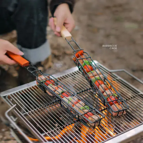 Camping BBQ Grilling Basket Charcoal Grill Grill Tool Picnic