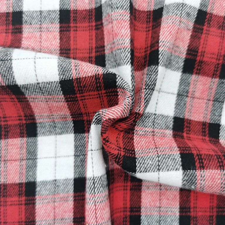 Factory direct sales four seasons warmth textile TC flannel brushed Sueded plaid yarn dyed woven fabric for