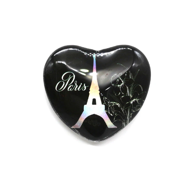 Customized creative high quality  Heart Shaped Crystal Glass Gift Cute Souvenir Fridge Magnet For Home Decor