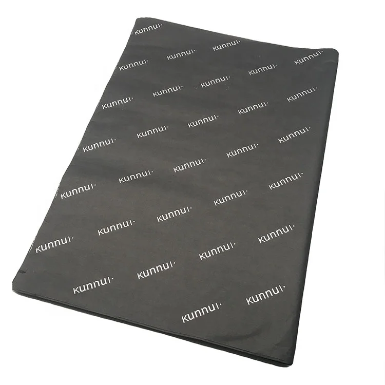 Free Design Branded Clothing Black Tissue Paper and Custom logo Wrapping
