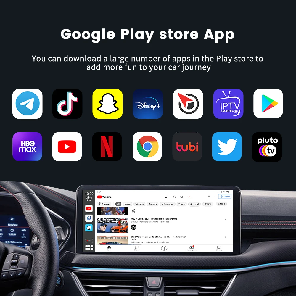 New Android Auto Qcm450 Car Radio Wireless Carplay Car Play Dashcam Dvr 1080P Hd Tachograph 64Gb Ai Box With Sim Tf Card Slot
