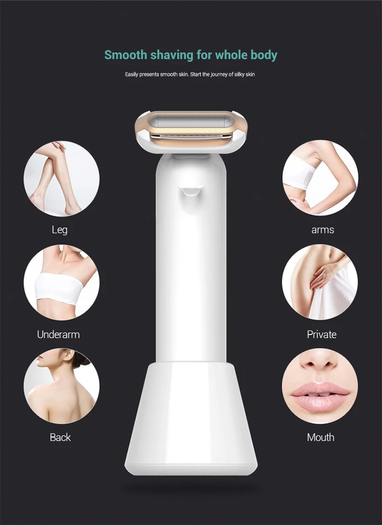 
2021 Hot Patented Body Washable Good Electric Shavers Clean Hair Removal with LED light 