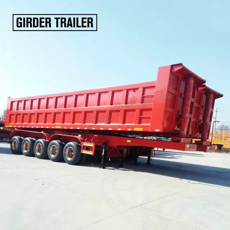 Used or new best tractor locking 5th wheel end dump 5 axles fruehauf hydraulic semi tipper trailer for sale