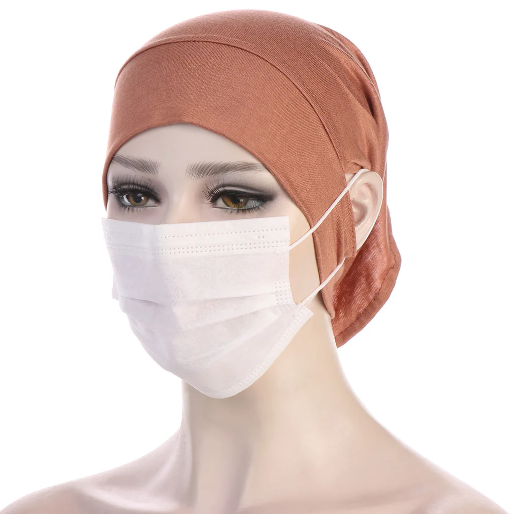 CMX757   Stretch Soft modal  regular front muslim Undercap Round Under Scarf Inner scarf tubes with Ear Hole