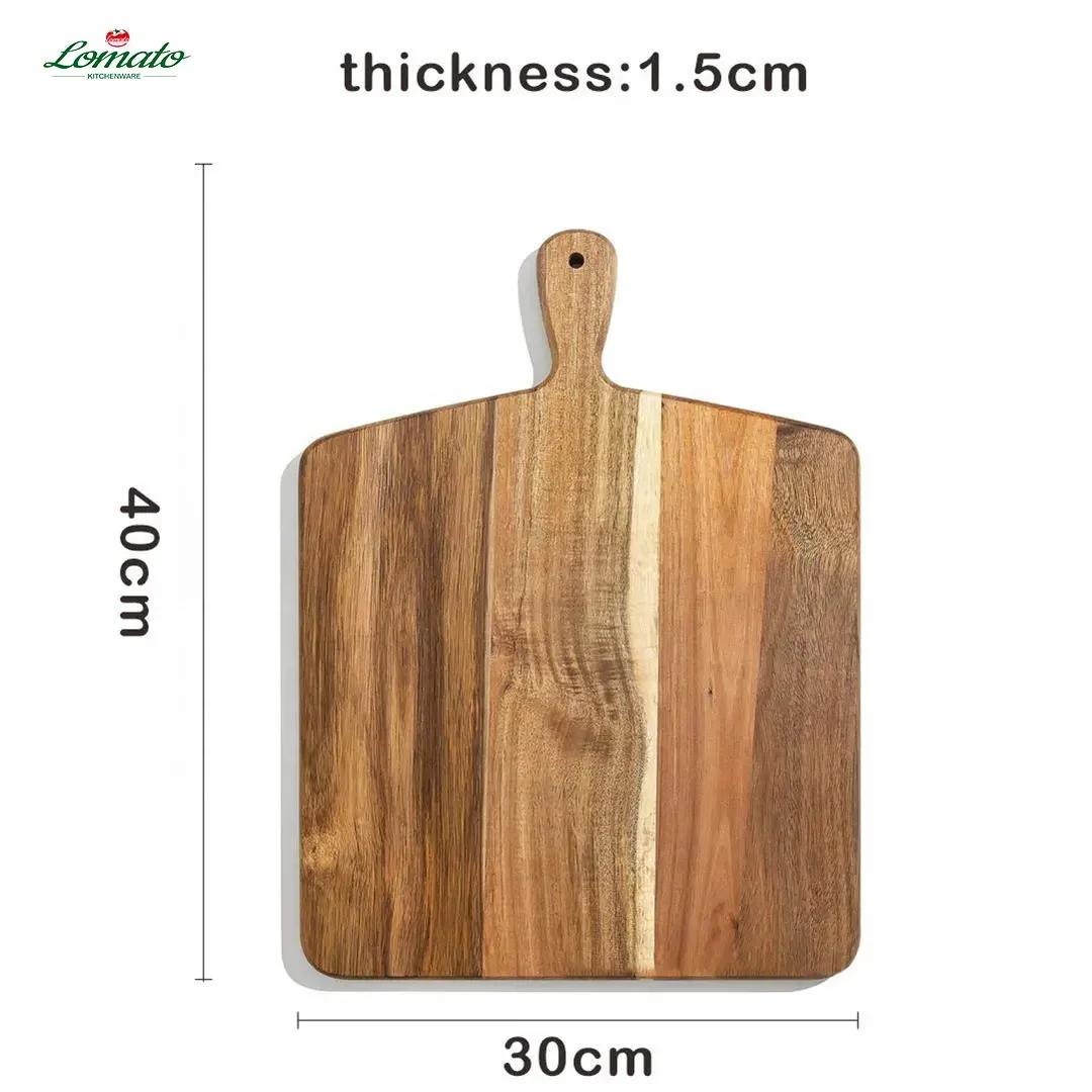 Best sell Low Moq wooden cutting board with logo 2024 high quality chinese acacia cutting board with handle