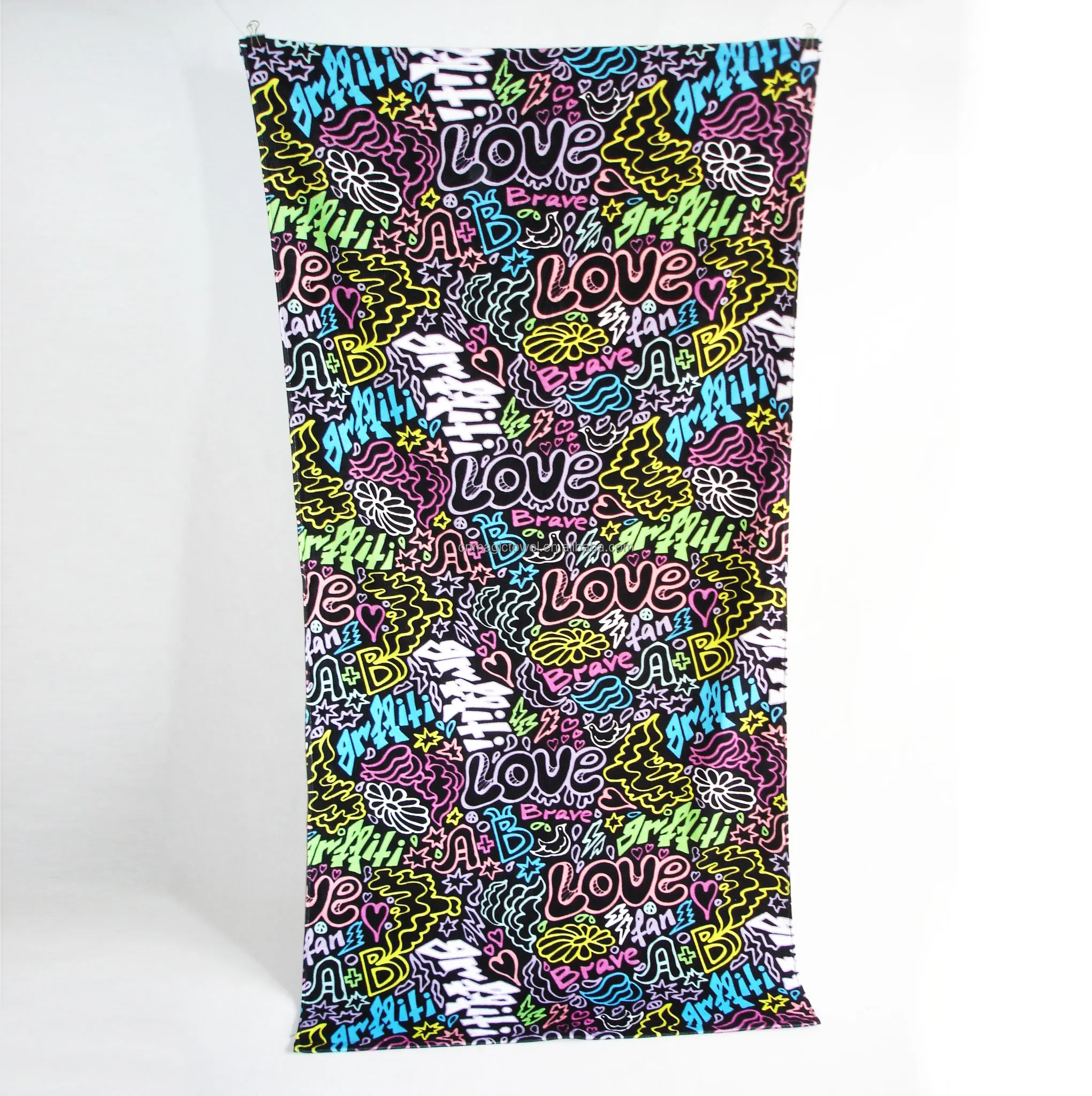 Free Design Custom Beach Towel With Logo Custom Print Fast Shipping Summer Large Beach Towel 100% cotton