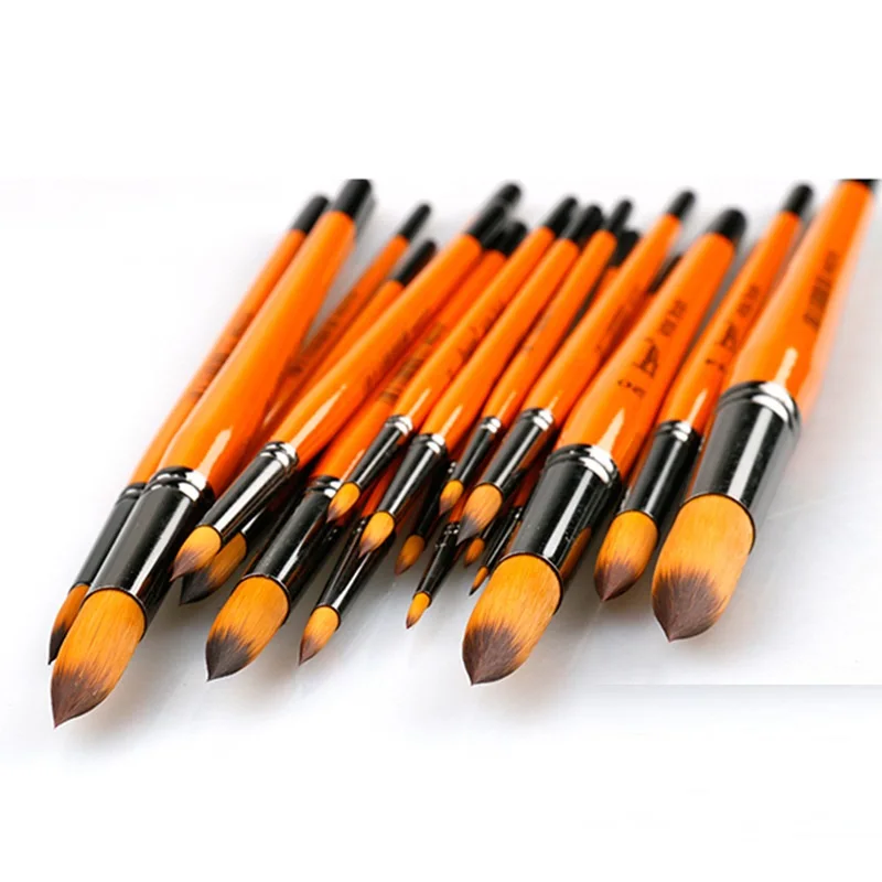 Factory Supply High Quality Orange Color Single Piece Round Head Paint Brush