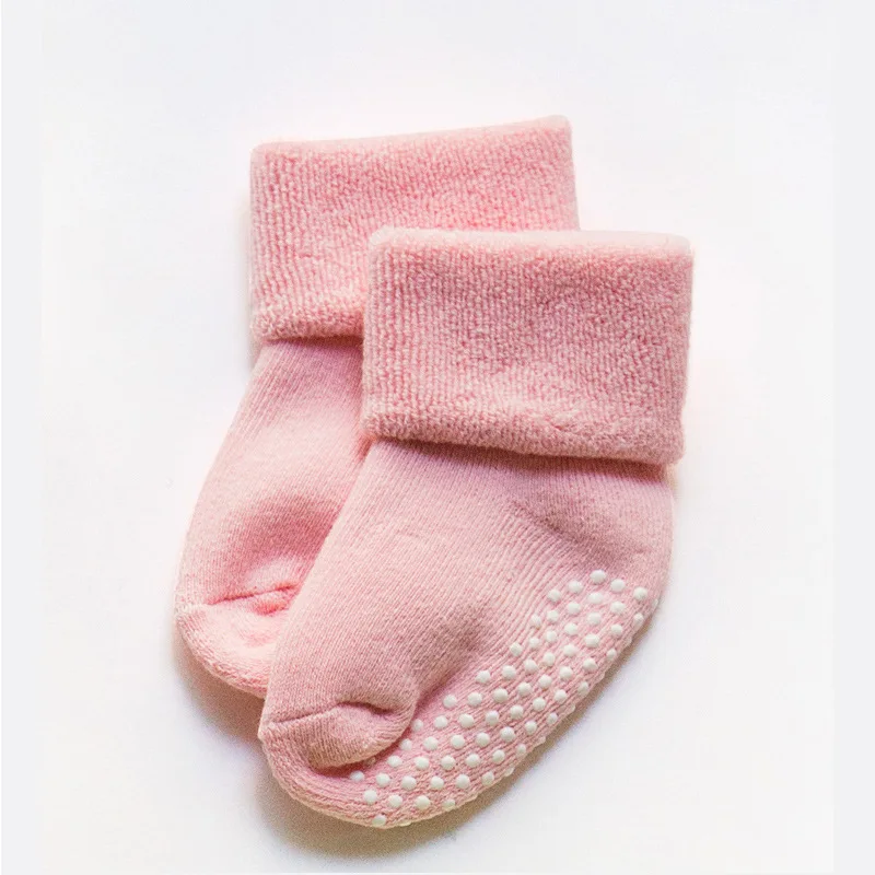 Baby socks winter wool thickened loose socks combed cotton non-slip dispensing baby socks